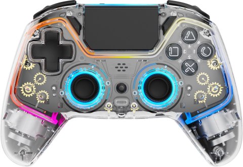 Deltaco Gaming GAM-169-T kontroler gier Przezroczysty Bluetooth/USB Gamepad Android, Nintendo Switch, PC, PlayStation 4, iOS