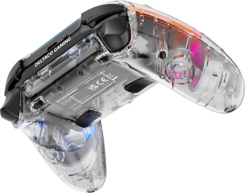 Deltaco Gaming GAM-169-T kontroler gier Przezroczysty Bluetooth/USB Gamepad Android, Nintendo Switch, PC, PlayStation 4, iOS