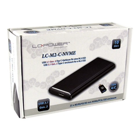 LC-Power LC-M2-C-NVME obudowa do dysków twardych Obudowa SSD Czarny M.2