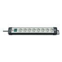 Brennenstuhl 1951580101 Regleta, 230 V, Negro y Gris Claro, 49 cm rozgałęziacz 5 m 8 x gniazdo sieciowe Wewnętrzna Czarny, Jasno