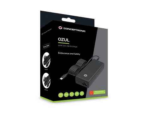 Conceptronic OZUL03BUK adapter zasilający/ inwentor Wewnętrzna 100 W Czarny
