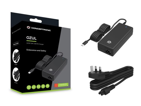Conceptronic OZUL03BUK adapter zasilający/ inwentor Wewnętrzna 100 W Czarny