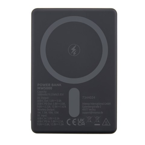 Intenso MW5000 Litowo-polimerowy (LiPo) 5000 mAh Bezprzewodowe ładowanie Szary