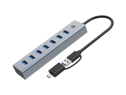 Conceptronic HUBBIES21G huby i koncentratory USB 3.2 Gen 1 (3.1 Gen 1) Type-A 5000 Mbit/s Szary