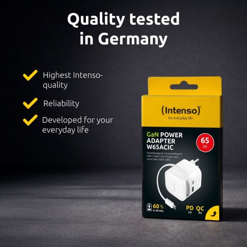 Intenso 7806520 adapter zasilający/ inwentor Wewnętrzna 65 W Czarny