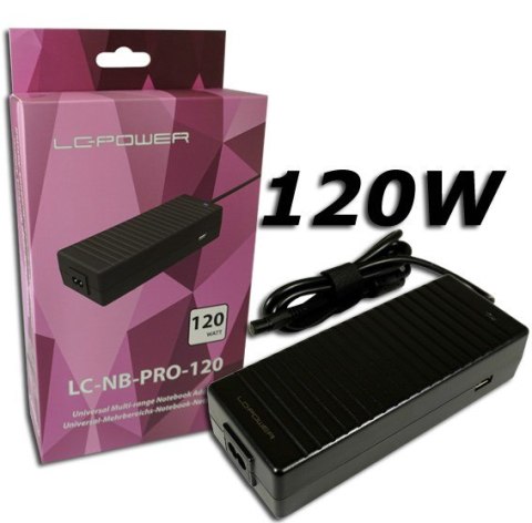 LC-Power LC-NB-PRO-120 adapter zasilający/ inwentor Wewnętrzna 120 W Czarny