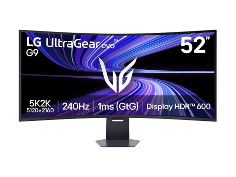 LG UltraGear evo G9 52G930B-B | 52" | VA | WUHD | 21:9 | 240 Hz | 1 ms | 5120 x 2160 pikseli | 400 cd/m² | Czarny