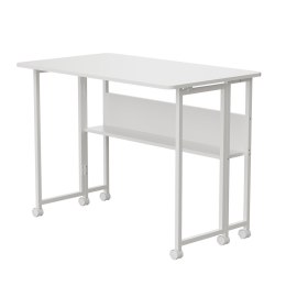 Składane biurko / stolik Maclean, białe, mobilne, 100x58cm, max. 50kg, MC-126 W