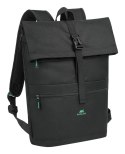 Rivacase Gremio plecak City backpack Czarny Poliester, Przetworzony politereftalan etylenu (rPET)