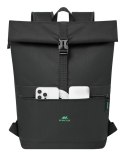Rivacase Gremio plecak City backpack Czarny Poliester, Przetworzony politereftalan etylenu (rPET)