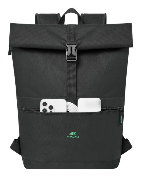 Rivacase Gremio plecak City backpack Czarny Poliester, Przetworzony politereftalan etylenu (rPET)