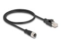 DeLOCK M12 Kabel adaptera z kodowaniem D 4-pinowe żeńskie do męski RJ45 o długości 50 cm