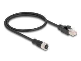 DeLOCK M12 Kabel adaptera z kodowaniem D 4-pinowe żeńskie do męski RJ45 o długości 50 cm