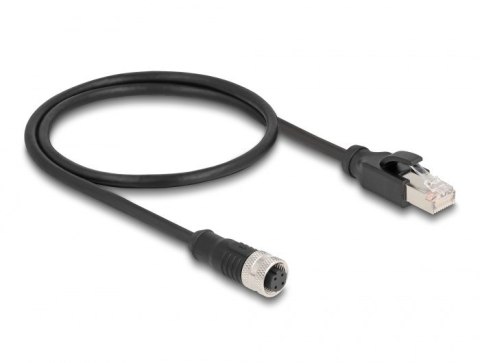 DeLOCK M12 Kabel adaptera z kodowaniem D 4-pinowe żeńskie do męski RJ45 o długości 50 cm