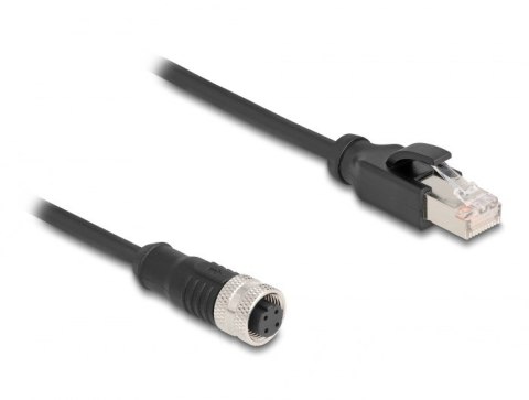 DeLOCK M12 Kabel adaptera z kodowaniem D 4-pinowe żeńskie do męski RJ45 o długości 50 cm