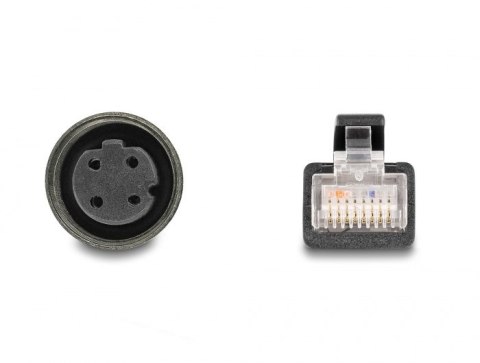 DeLOCK M12 Kabel adaptera z kodowaniem D 4-pinowe żeńskie do męski RJ45 o długości 50 cm