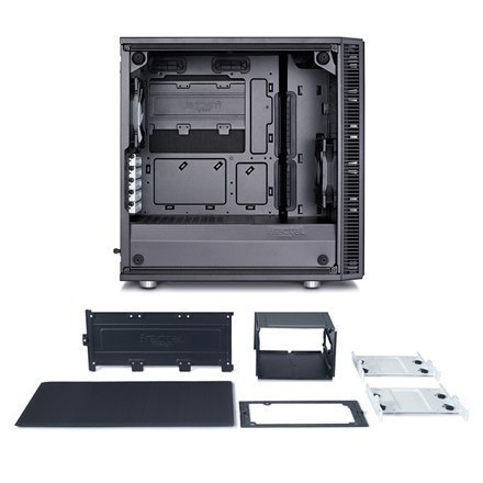 Fractal Design | Define Mini C TG | FD-CA-DEF-MINI-C-BK-TG | Okno boczne | Lewy panel boczny - Szkło hartowane | Czarny | Micro 