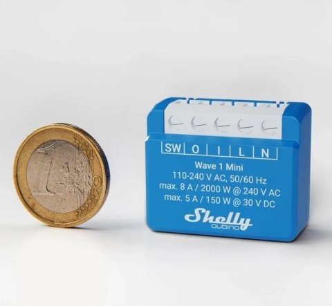 Shelly Qubino Wave 1 Mini LR Element wykonawczy Z-Wave Niebieski