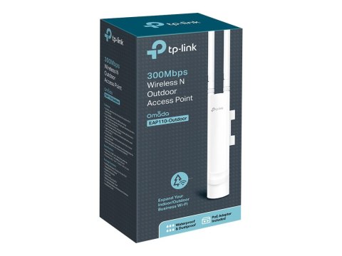TP-LINK | Punkt dostępowy radiowy | EAP110-Outdoor | Bezprzewodowy | 2,4 GHz | PoE | Typ obudowy: do montażu na ścianie | 300 Gb
