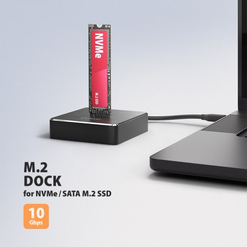 Stacja dokująca AXAGON ADSA-M2C11 z interfejsem USB-C 10 Gb/s do dysków SSD M.2 NVMe / SATA