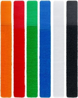 Goobay kabel management set with hook-and-loop fastener (17cm) 70350 blue, green, orange, red, black, white