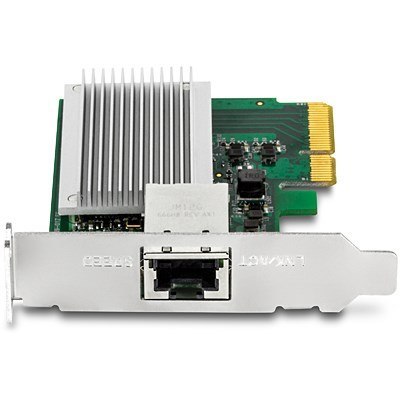 Karta sieciowa Trendnet TEG-10GECTX, wewnętrzna, przewodowa, PCI Express, Ethernet, 10000 Mbit/s, zielony, szary