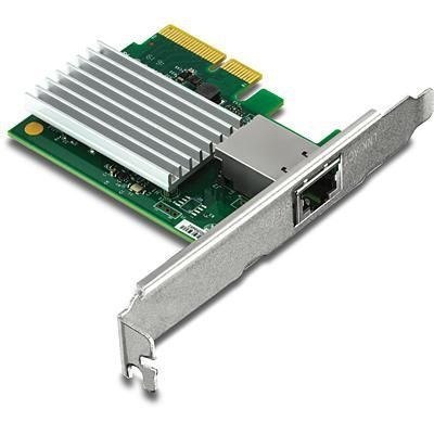 Karta sieciowa Trendnet TEG-10GECTX, wewnętrzna, przewodowa, PCI Express, Ethernet, 10000 Mbit/s, zielony, szary