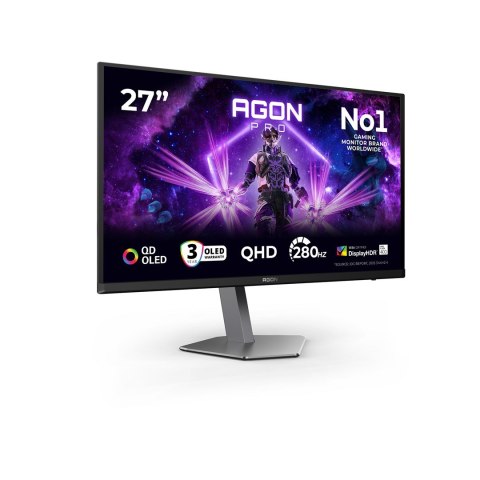 Monitor komputerowy AOC AGON PRO AG276QZD2 26.7" 2560 x 1440 px Quad HD QD-OLED Szary