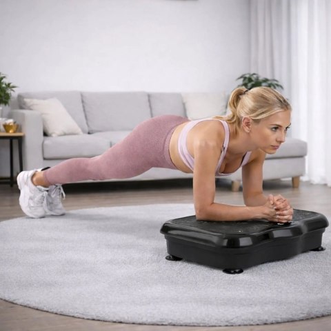 Extralink Moonwalk Spin Move Platofrma Wibracyjna do Cwiczen Fitness 200W czarna