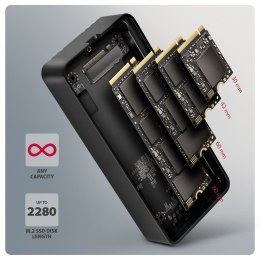 Axagon EEM2-40G obudowa do dysków twardych Obudowa SSD Czarny M.2