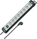 Brennenstuhl 1951580101 Regleta, 230 V, Negro y Gris Claro, 49 cm rozgałęziacz 5 m 8 x gniazdo sieciowe Wewnętrzna Czarny, Jasno