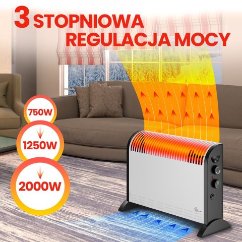 Extralink Grzejnik konwektorowy LCV-06 2000W, 3 tryby, termostat, wentylator