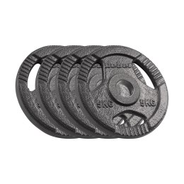 Obciążenie żeliwne olimpijskie zestaw 4x5kg, otwór 51mm, talerz z uchwytami, REBEL ACTIVE