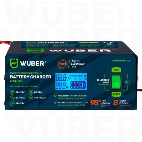 Prostownik mikroprocesorowy samochodowy 10A 6-150 Ah 2-24 V W14018 WUBER