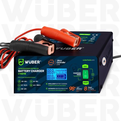 Prostownik mikroprocesorowy samochodowy 10A 6-150 Ah 2-24 V W14018 WUBER