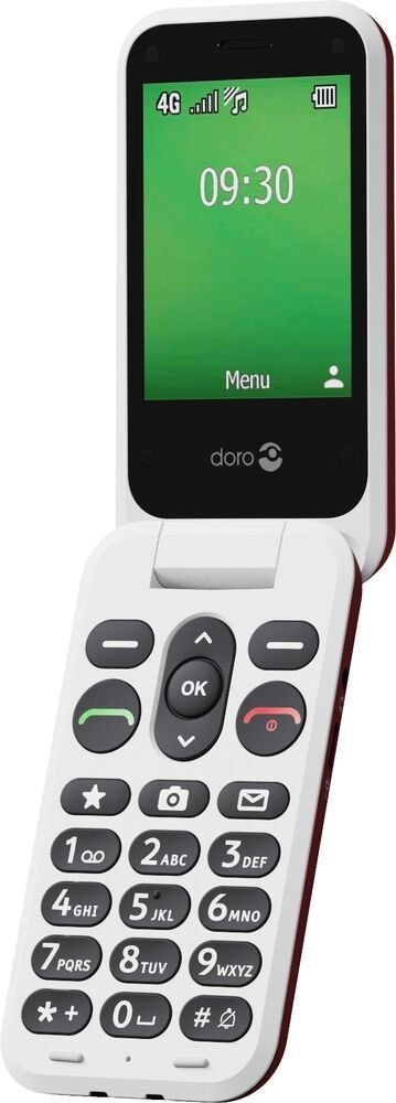 Doro Leva E30 7,11 cm (2.8") 142,7 g Czerwony, Biały Telefon funkcjonalny