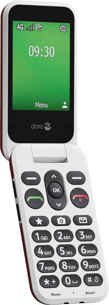 Doro Leva E30 7,11 cm (2.8") 142,7 g Czerwony, Biały Telefon funkcjonalny