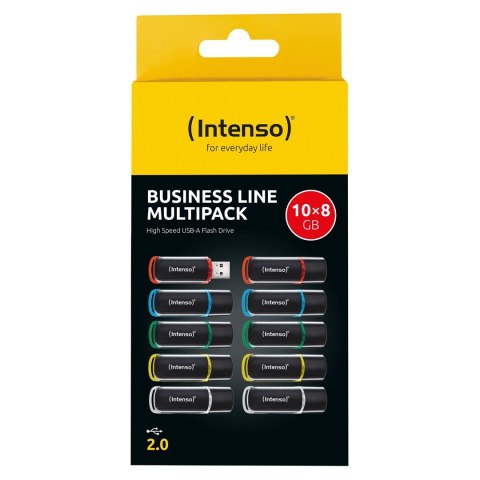 Intenso 3511561 pamięć USB 8 GB USB Typu-A 2.0 Czarny, Czerwony, Zielony, Przezroczysty, Żółty, Niebieski