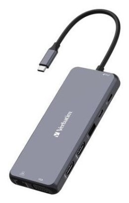 Adapter Verbatim CMH-14 USB Type-C 5000 Mbit/s Srebrny