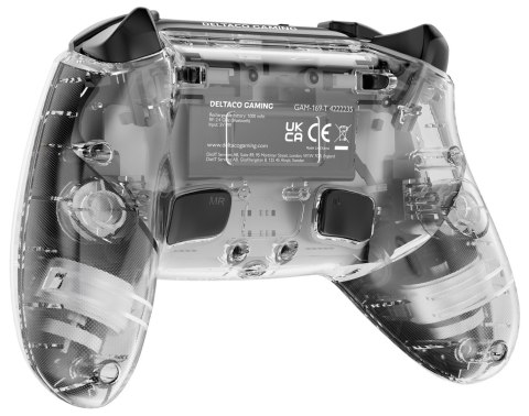 Deltaco Gaming GAM-169-T kontroler gier Przezroczysty Bluetooth/USB Gamepad Android, Nintendo Switch, PC, PlayStation 4, iOS