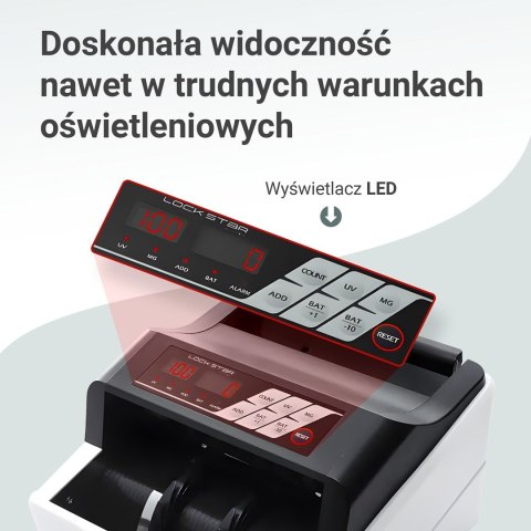 Extralink LockStar MG X-300 | Profesjonalna liczarka nominałowa do banknotów | UV, IR