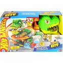 Hot Wheels City Zakręcony tor Remiza T-Rexa JBM73 MATTEL