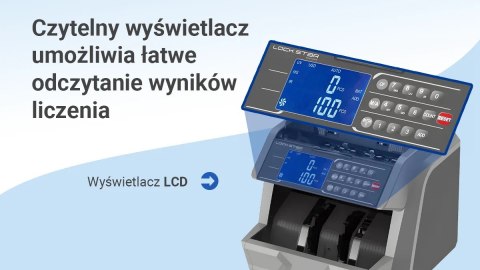 Profesjonalna liczarka nominałowa do banknotów Extralink LockStar MG X-600 UV, IR