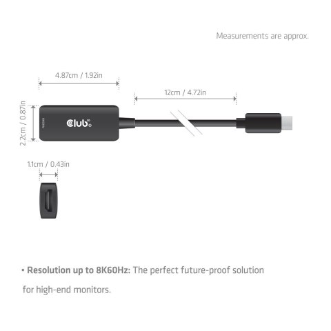 CLUB3D CAC-2505 adapter kablowy 0,12 m USB Type-C HDMI + USB Czarny