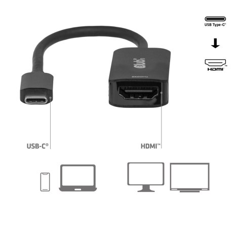 CLUB3D CAC-2505 adapter kablowy 0,12 m USB Type-C HDMI + USB Czarny