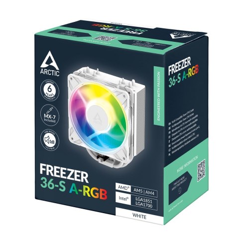ARCTIC Freezer 36-S A-RGB Procesor Chłodnica powietrza 12 cm Biały 1 szt.