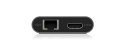 ICY BOX IB-DK4050-CPD Przewodowa USB 3.2 Gen 1 (3.1 Gen 1) Type-C Antracyt