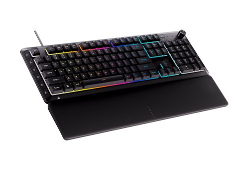 CORSAIR SKIFF 100 PLUS - przewodowa klawiatura gamingowa z membraną i podświetleniem RGB, 10 stref podświetlenia LED RGB