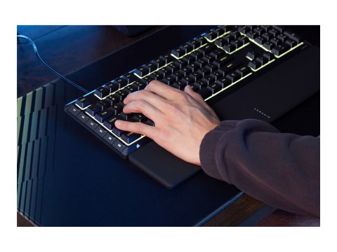 CORSAIR SKIFF 100 PLUS - przewodowa klawiatura gamingowa z membraną i podświetleniem RGB, 10 stref podświetlenia LED RGB
