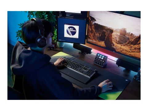 CORSAIR SKIFF 100 - przewodowa klawiatura gamingowa z membraną i podświetleniem RGB, 10 stref podświetlenia RGB LED